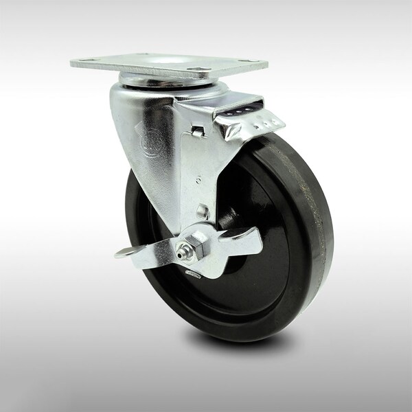 5 Inch SS Phenolic Swivel Top Plate Caster with Brake